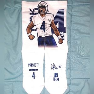 Dallas Cowboys - NFL QB Dak Prescott #4 Signature Socks. NWOT